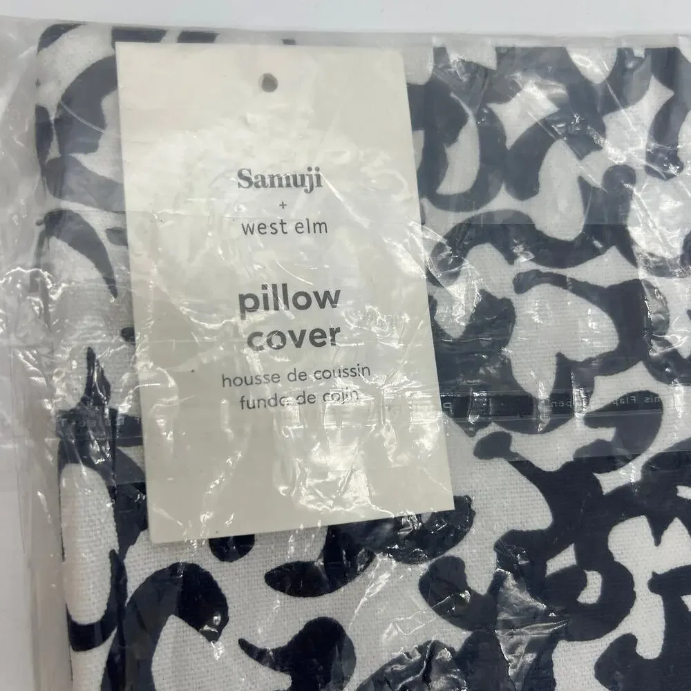 West Elm x Samuji Cirrus Pillow Sham Cover Navy Blue
